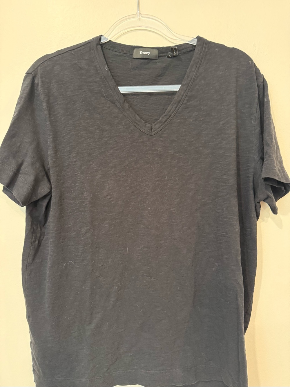 Theory Essential Gaskell Men's Charcoal V-Neck Short Sleeve Tee